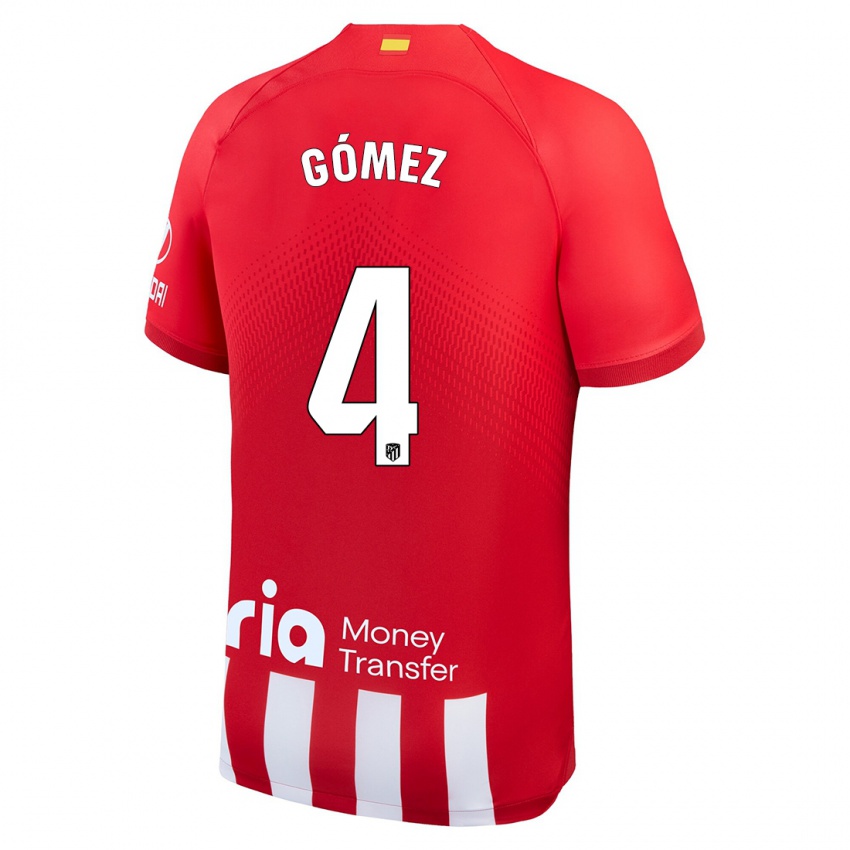 Niño Camiseta Mariano Gómez #4 Rojo Blanco 1ª Equipación 2023/24 La Camisa
