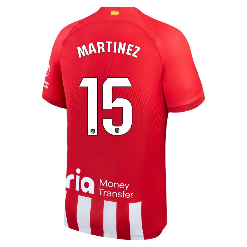 Niño Camiseta Daniel Martinez #15 Rojo Blanco 1ª Equipación 2023/24 La Camisa