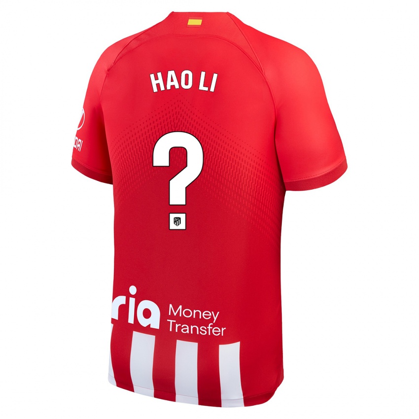 Niño Camiseta Hao Li #0 Rojo Blanco 1ª Equipación 2023/24 La Camisa