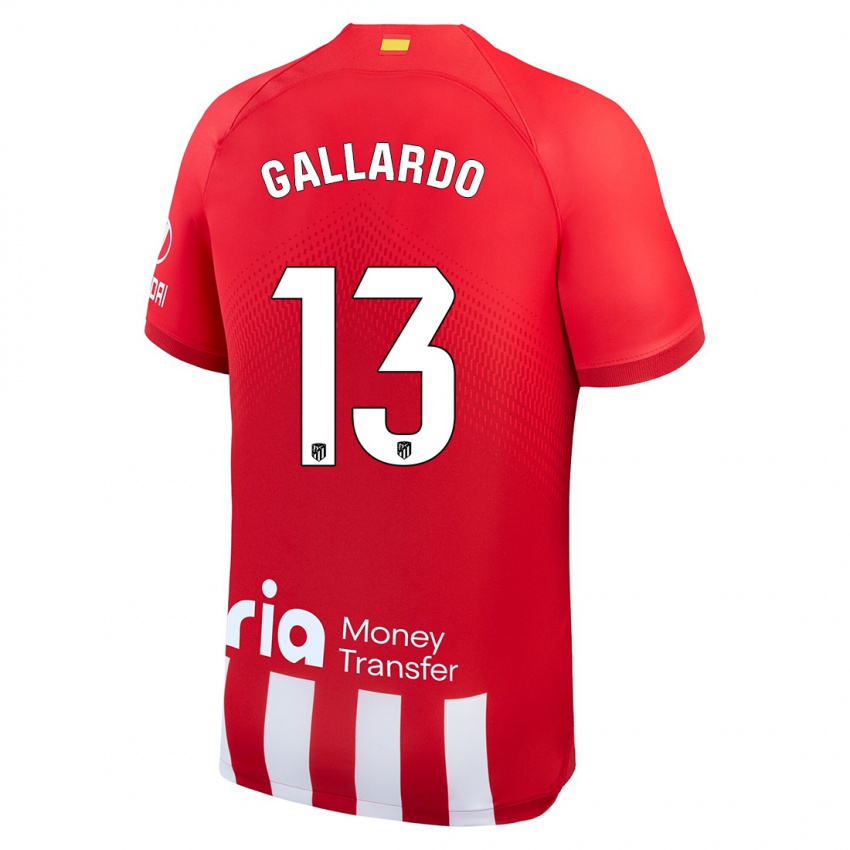 Niño Camiseta Lola Gallardo #13 Rojo Blanco 1ª Equipación 2023/24 La Camisa