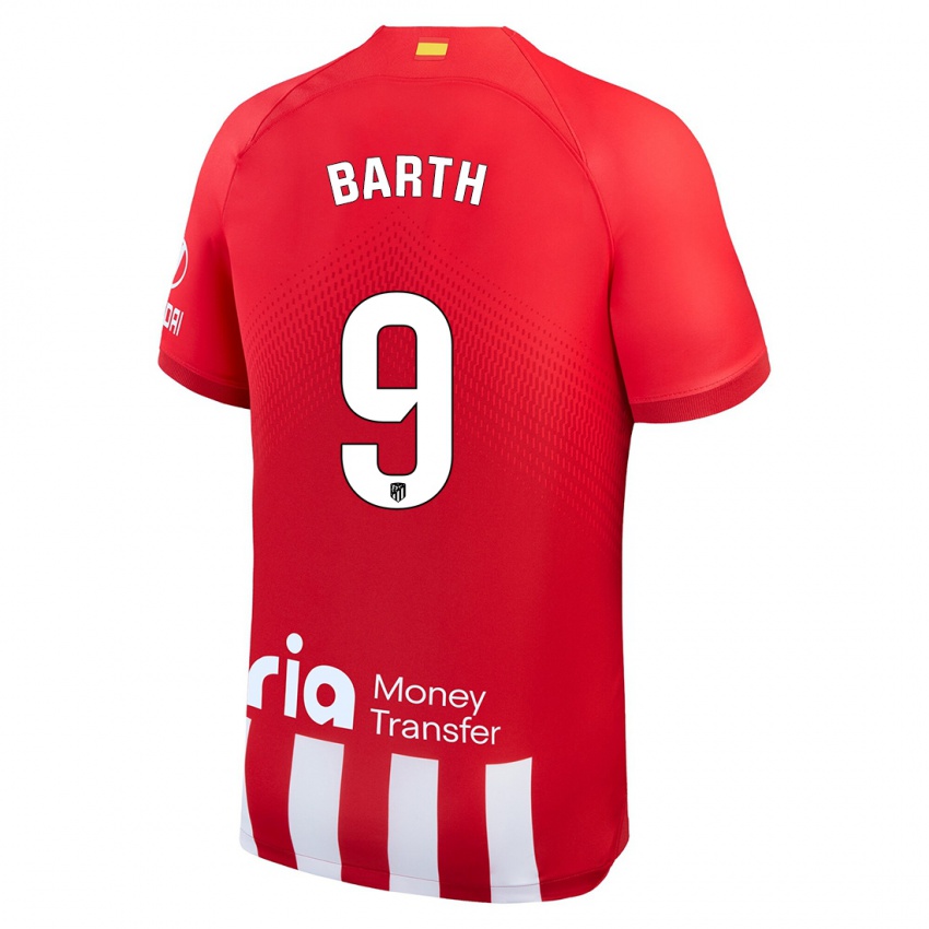 Niño Camiseta Merle Barth #9 Rojo Blanco 1ª Equipación 2023/24 La Camisa