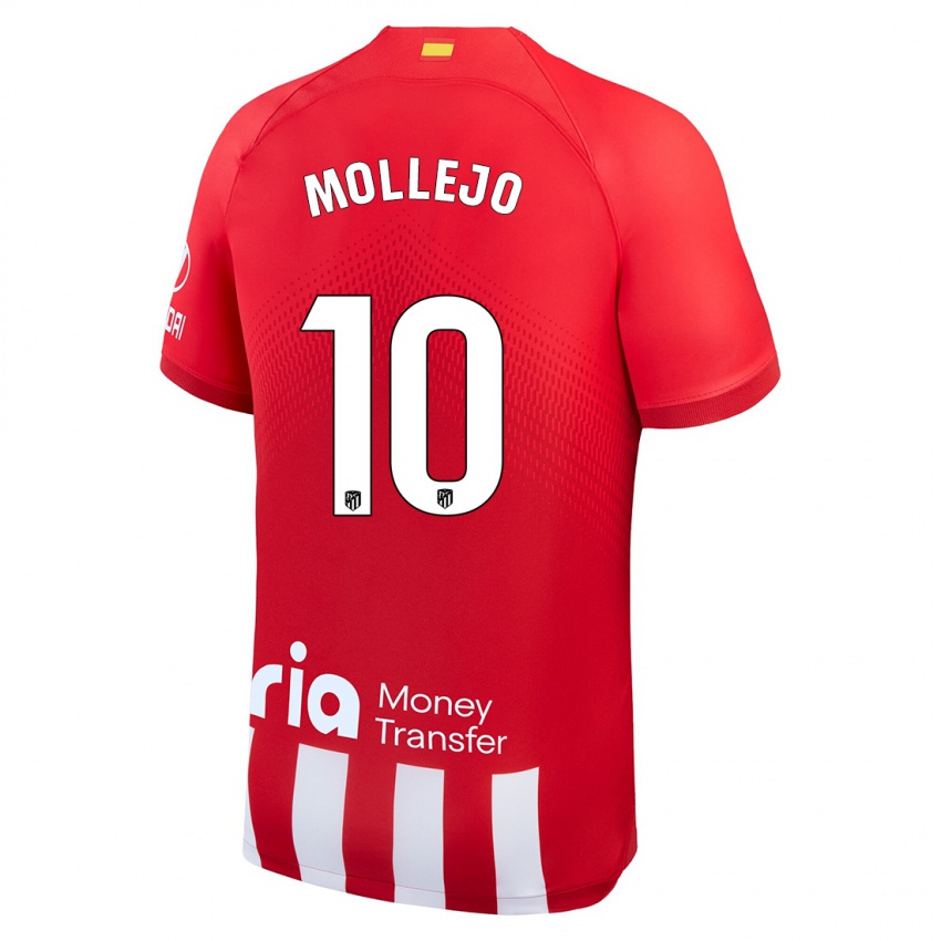 Niño Camiseta Victor Mollejo #10 Rojo Blanco 1ª Equipación 2023/24 La Camisa