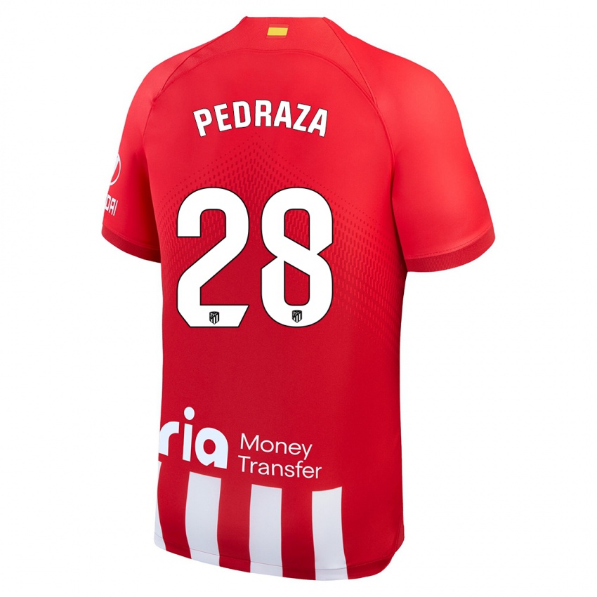 Niño Camiseta Alfredo Pedraza #28 Rojo Blanco 1ª Equipación 2023/24 La Camisa