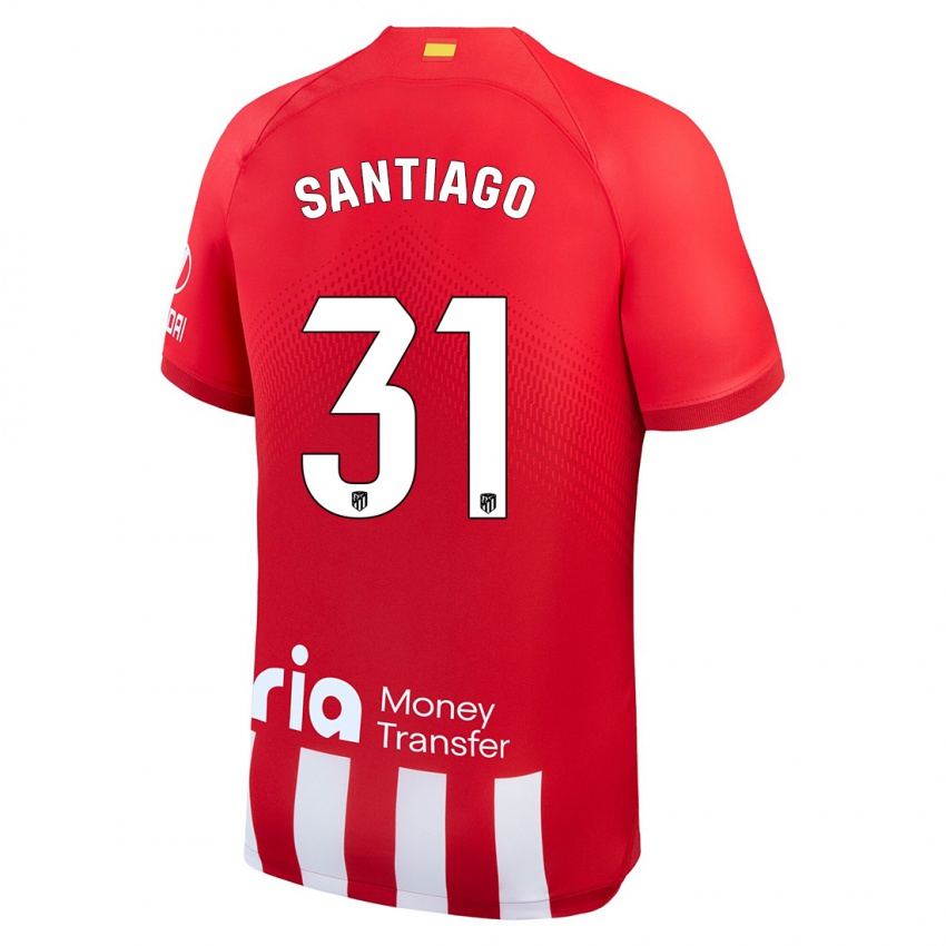 Niño Camiseta Abraham Santiago #31 Rojo Blanco 1ª Equipación 2023/24 La Camisa