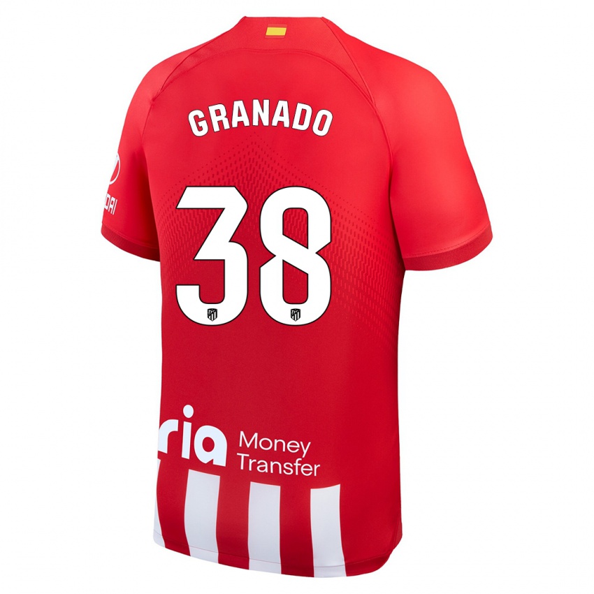 Niño Camiseta Adrian Granado #38 Rojo Blanco 1ª Equipación 2023/24 La Camisa