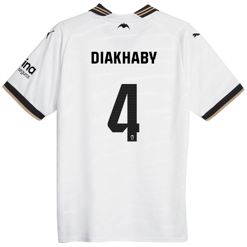 Niño Camiseta Mouctar Diakhaby #4 Blanco 1ª Equipación 2023/24 La Camisa