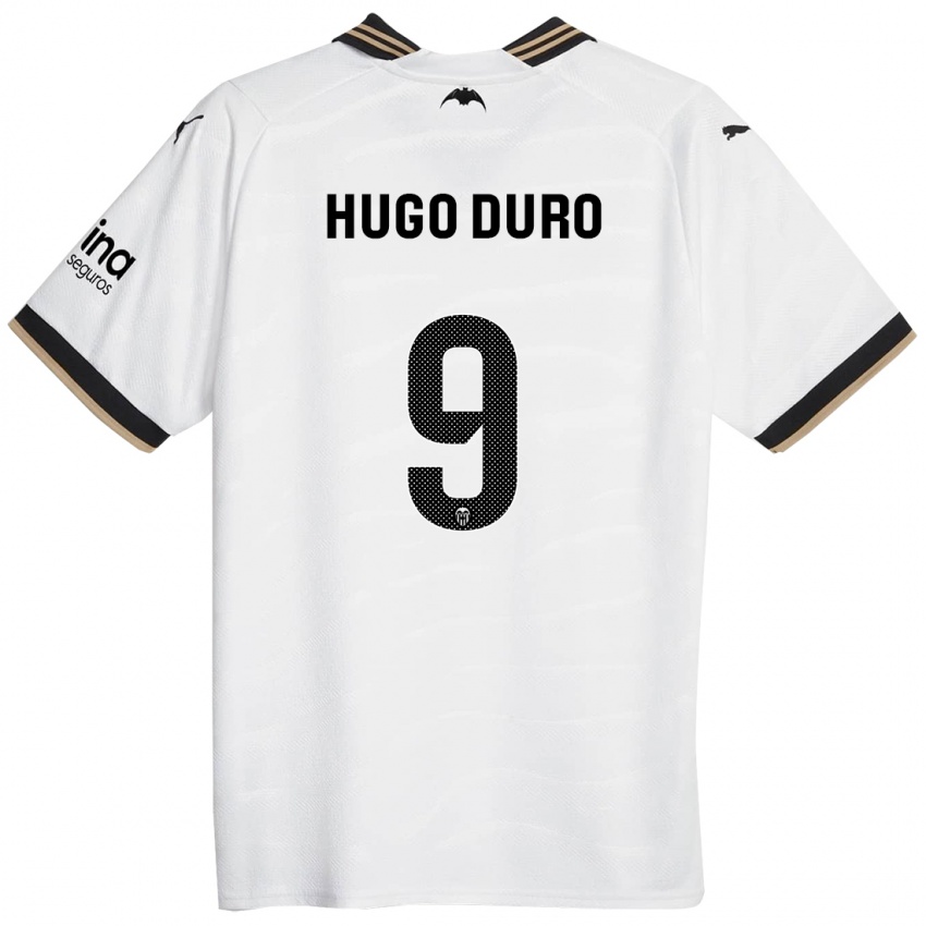 Niño Camiseta Hugo Duro #9 Blanco 1ª Equipación 2023/24 La Camisa