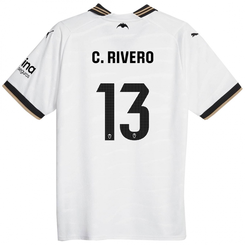 Niño Camiseta Cristian Rivero #13 Blanco 1ª Equipación 2023/24 La Camisa