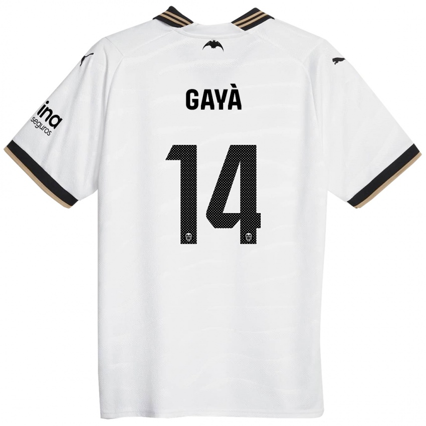 Niño Camiseta Jose Gaya #14 Blanco 1ª Equipación 2023/24 La Camisa