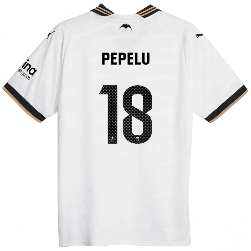 Niño Camiseta Pepelu #18 Blanco 1ª Equipación 2023/24 La Camisa