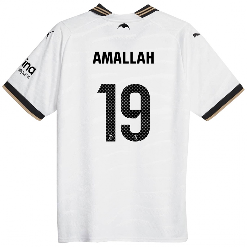 Niño Camiseta Selim Amallah #19 Blanco 1ª Equipación 2023/24 La Camisa