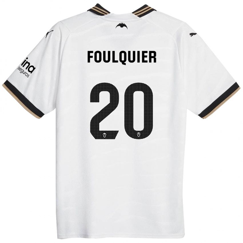 Niño Camiseta Dimitri Foulquier #20 Blanco 1ª Equipación 2023/24 La Camisa
