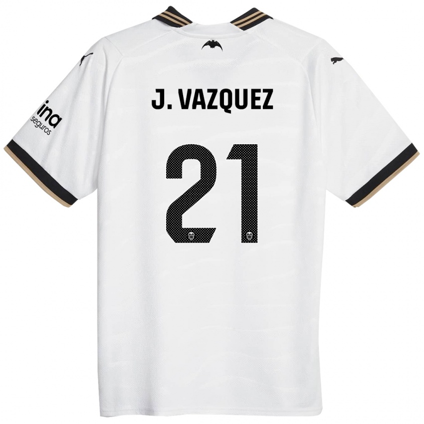 Niño Camiseta Jesús Vázquez #21 Blanco 1ª Equipación 2023/24 La Camisa