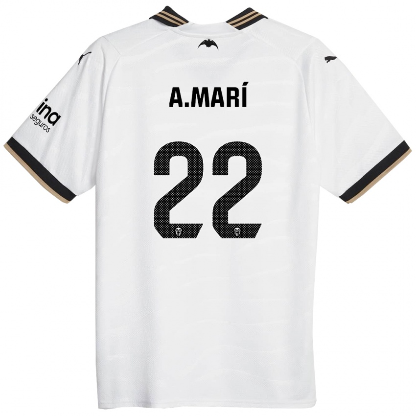 Niño Camiseta Alberto Marí #22 Blanco 1ª Equipación 2023/24 La Camisa