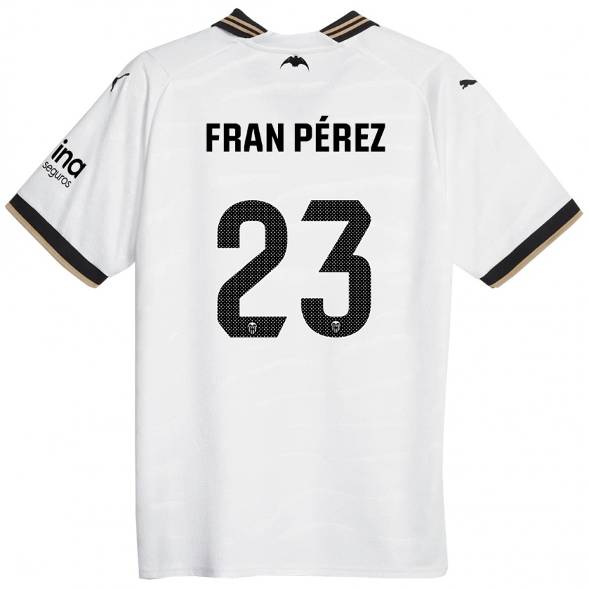 Niño Camiseta Fran Pérez #23 Blanco 1ª Equipación 2023/24 La Camisa