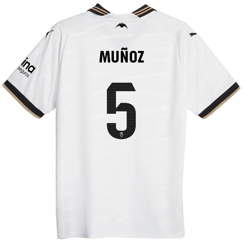Niño Camiseta Iván Muñoz #5 Blanco 1ª Equipación 2023/24 La Camisa