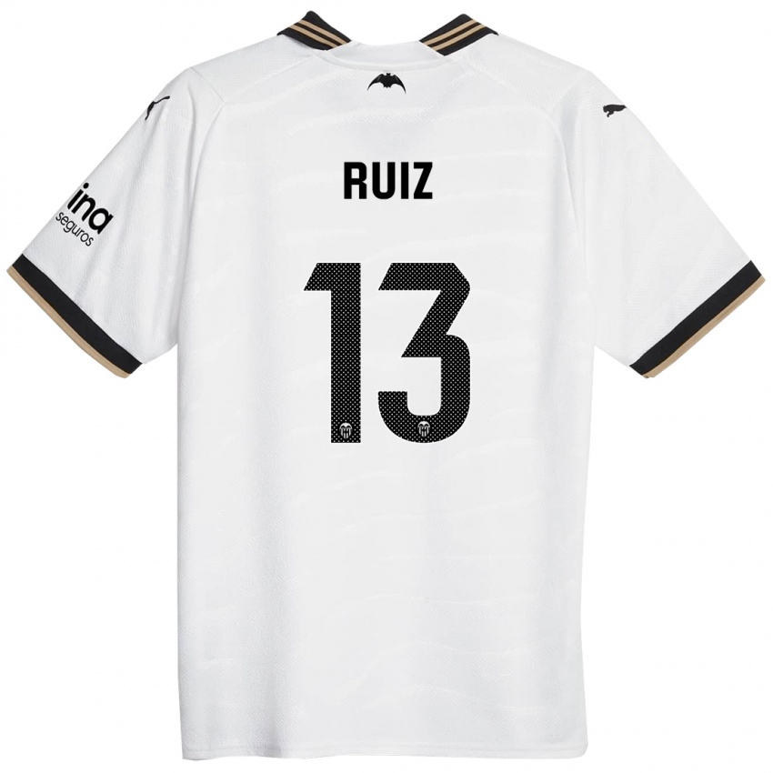 Niño Camiseta Nil Ruiz #13 Blanco 1ª Equipación 2023/24 La Camisa