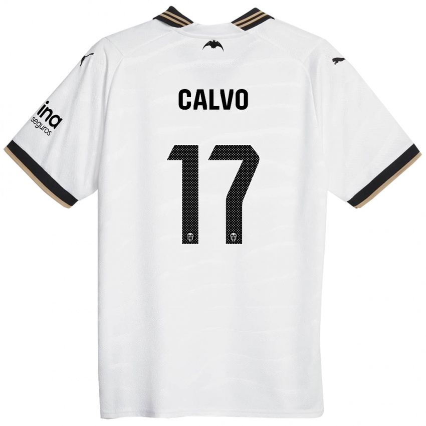 Niño Camiseta Borja Calvo #17 Blanco 1ª Equipación 2023/24 La Camisa