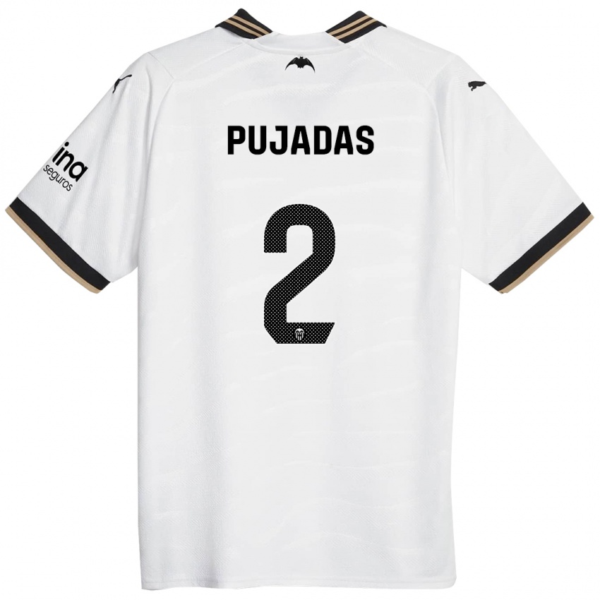 Niño Camiseta Berta Pujadas #2 Blanco 1ª Equipación 2023/24 La Camisa