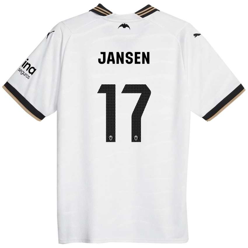Niño Camiseta Ellen Jansen #17 Blanco 1ª Equipación 2023/24 La Camisa