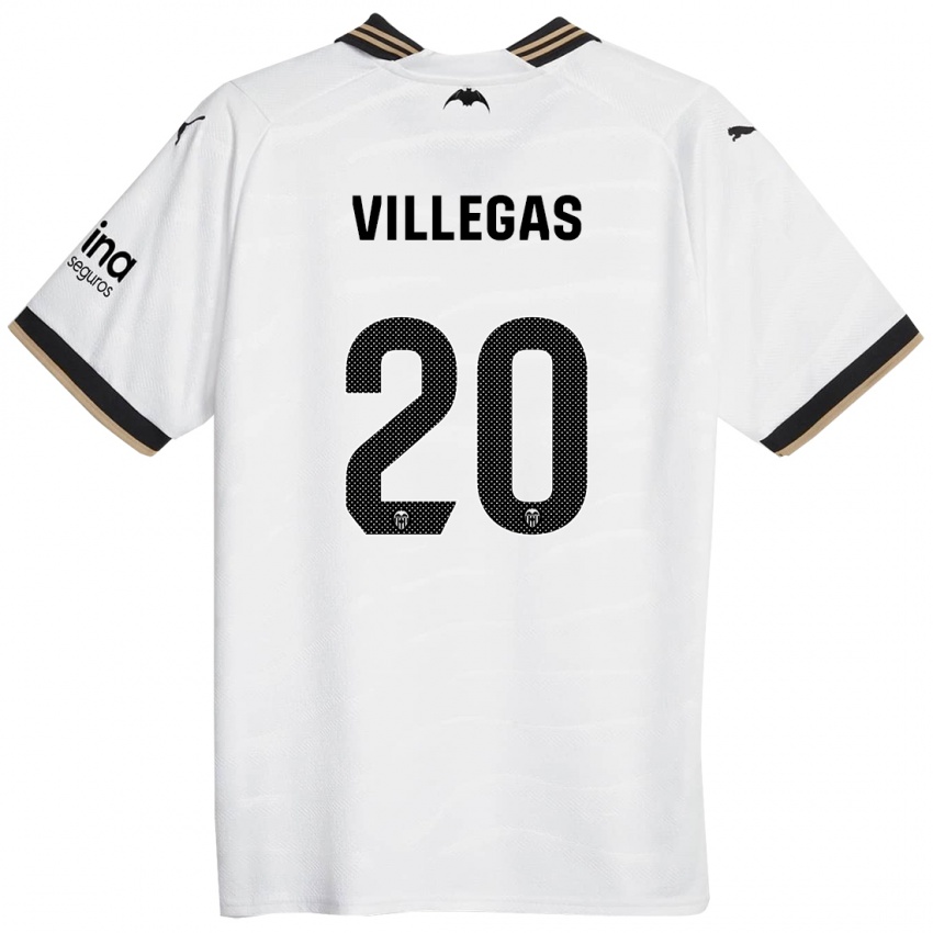 Niño Camiseta Noelia Villegas #20 Blanco 1ª Equipación 2023/24 La Camisa
