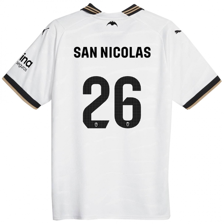 Niño Camiseta Olga San Nicolas #26 Blanco 1ª Equipación 2023/24 La Camisa