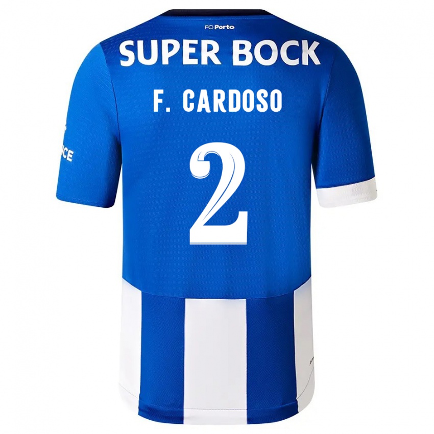 Niño Camiseta Fabio Cardoso #2 Azul Blanco 1ª Equipación 2023/24 La Camisa