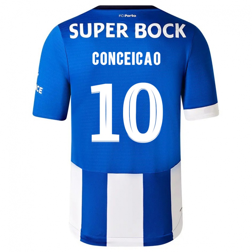 Niño Camiseta Francisco Conceicao #10 Azul Blanco 1ª Equipación 2023/24 La Camisa