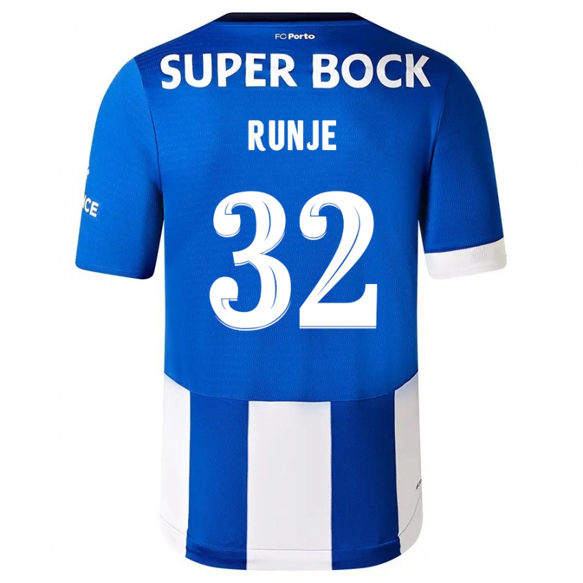 Niño Camiseta Roko Runje #32 Azul Blanco 1ª Equipación 2023/24 La Camisa