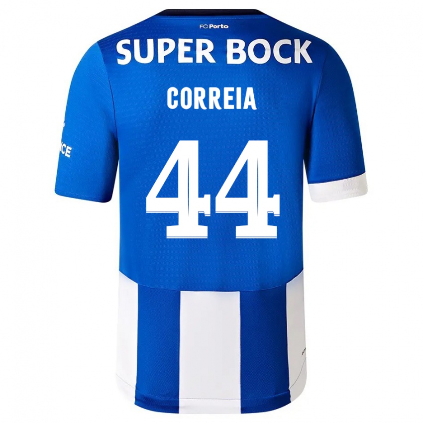 Niño Camiseta Romain Correia #44 Azul Blanco 1ª Equipación 2023/24 La Camisa