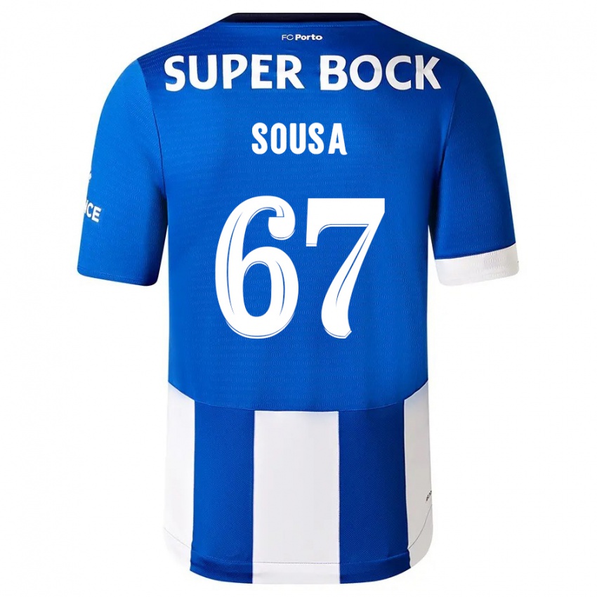Niño Camiseta Vasco Sousa #67 Azul Blanco 1ª Equipación 2023/24 La Camisa