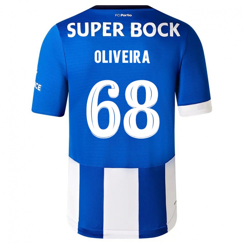 Niño Camiseta André Oliveira #68 Azul Blanco 1ª Equipación 2023/24 La Camisa