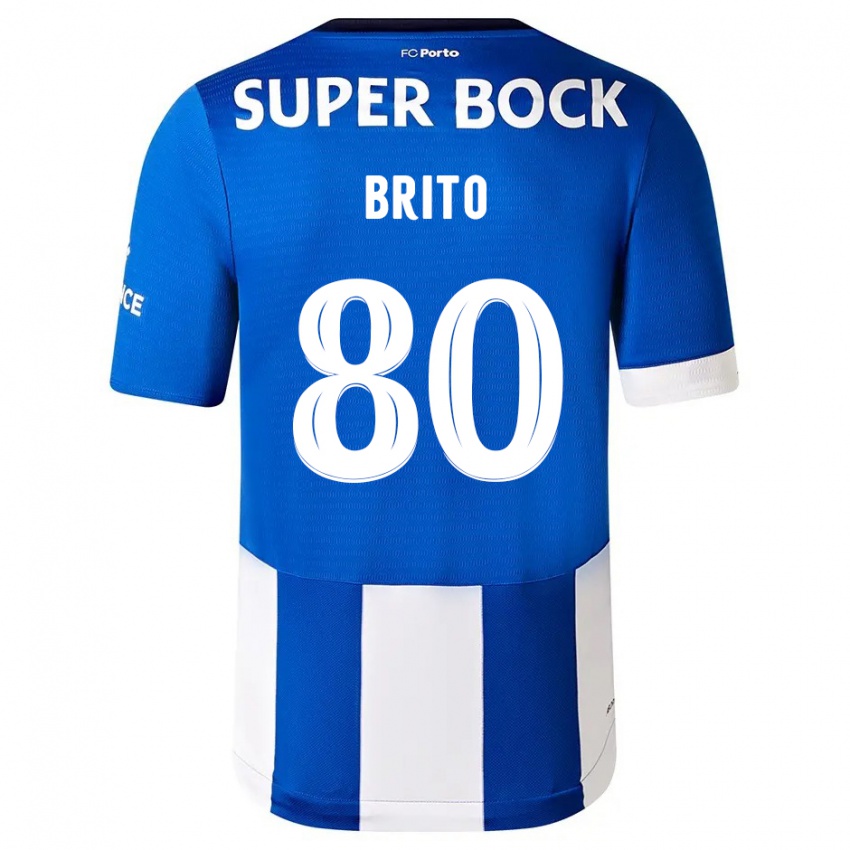 Niño Camiseta Luan Brito #80 Azul Blanco 1ª Equipación 2023/24 La Camisa