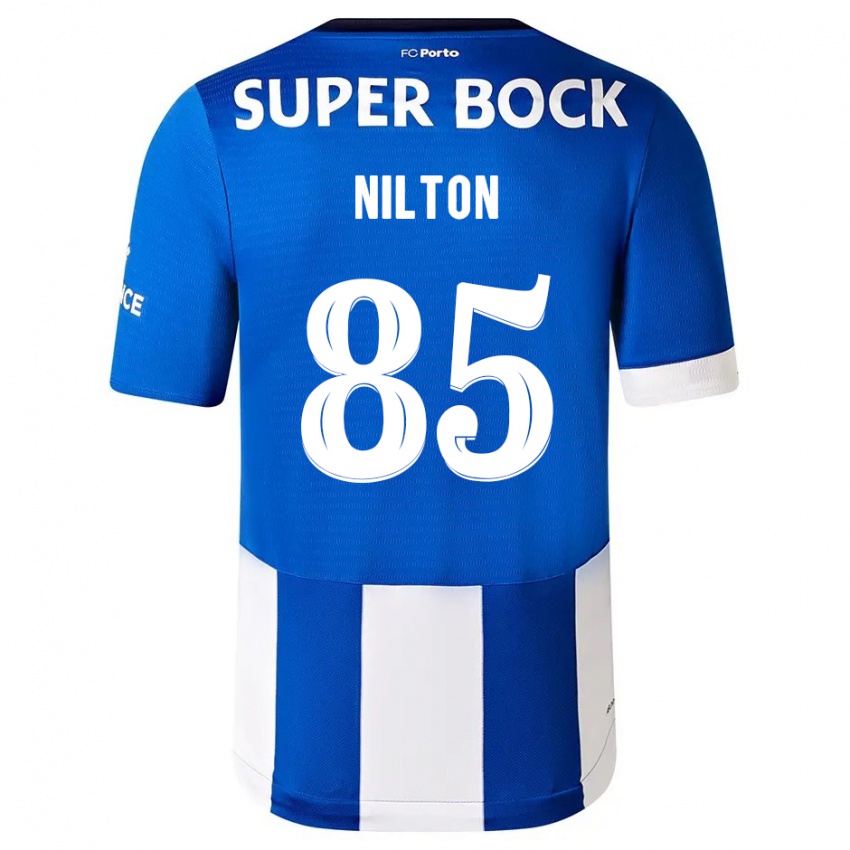 Niño Camiseta Nilton #85 Azul Blanco 1ª Equipación 2023/24 La Camisa