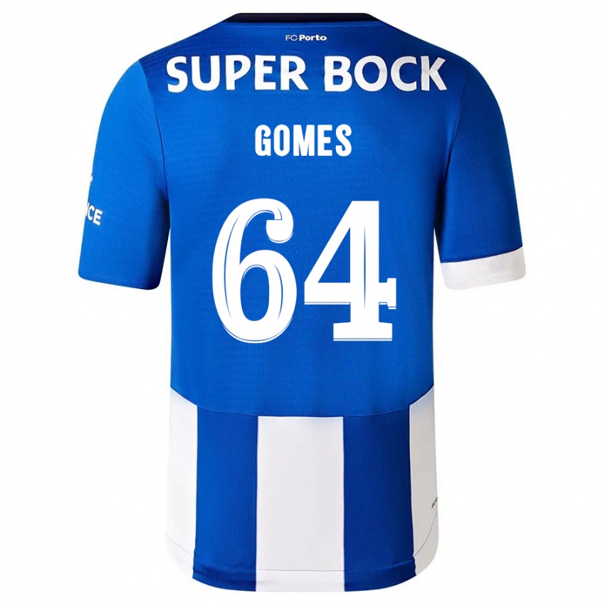 Niño Camiseta Luís Gomes #64 Azul Blanco 1ª Equipación 2023/24 La Camisa