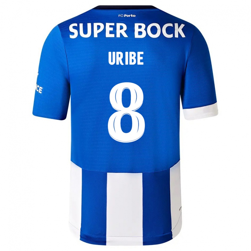 Niño Camiseta Mateus Uribe #8 Azul Blanco 1ª Equipación 2023/24 La Camisa
