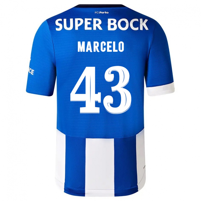 Niño Camiseta Joao Marcelo #43 Azul Blanco 1ª Equipación 2023/24 La Camisa