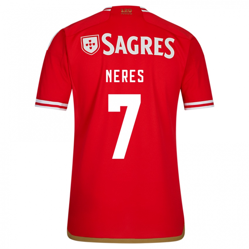 Niño Camiseta David Neres #7 Rojo 1ª Equipación 2023/24 La Camisa