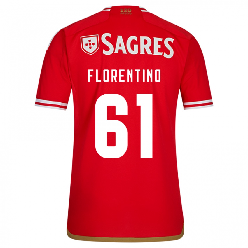 Niño Camiseta Florentino #61 Rojo 1ª Equipación 2023/24 La Camisa