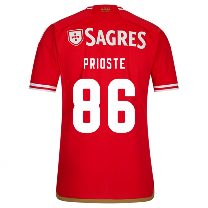 Niño Camiseta Diogo Prioste #86 Rojo 1ª Equipación 2023/24 La Camisa