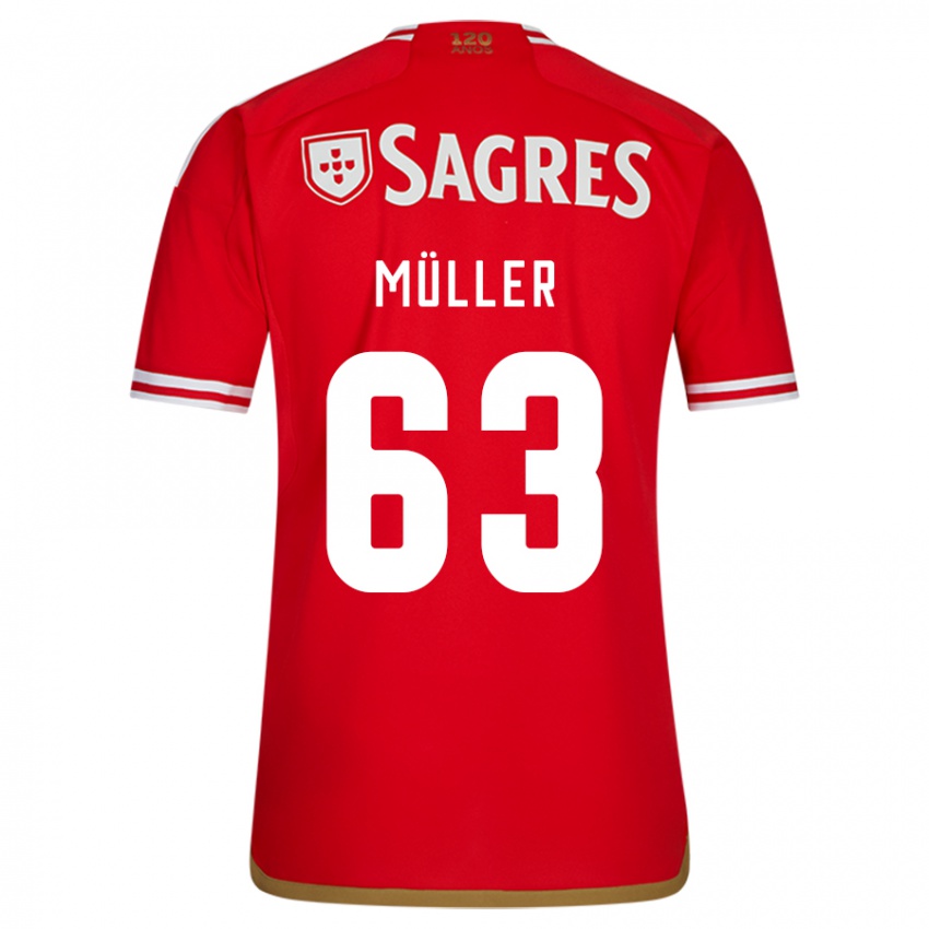 Niño Camiseta José Müller #63 Rojo 1ª Equipación 2023/24 La Camisa