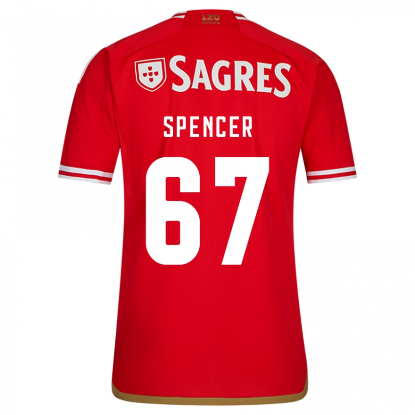 Niño Camiseta Diogo Spencer #67 Rojo 1ª Equipación 2023/24 La Camisa