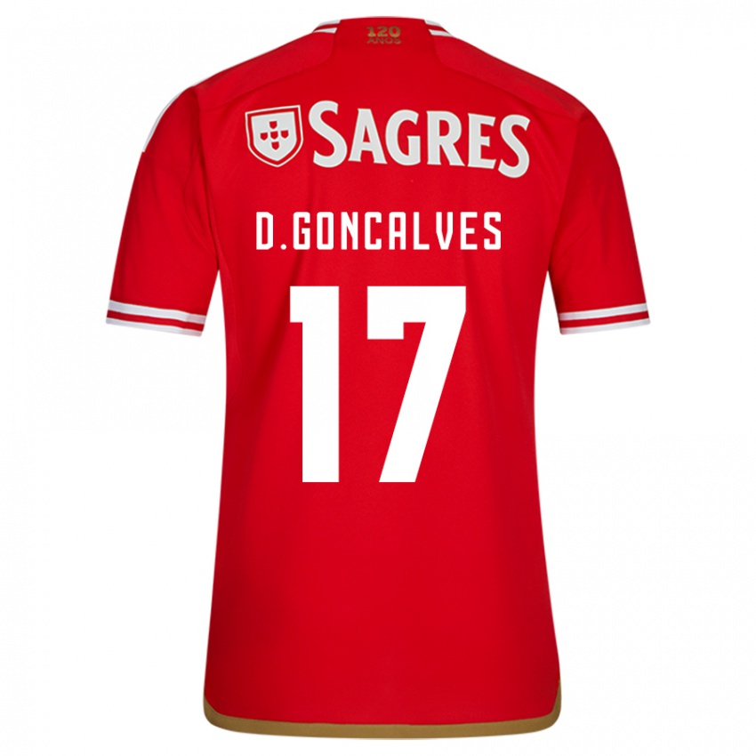 Niño Camiseta Diogo Goncalves #17 Rojo 1ª Equipación 2023/24 La Camisa
