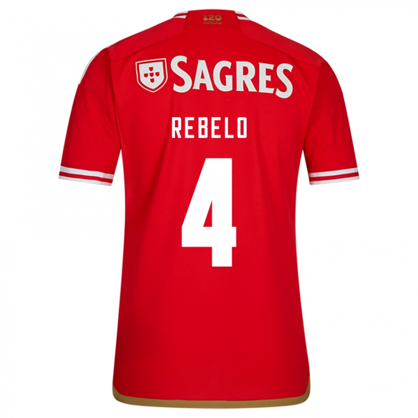 Niño Camiseta Silvia Rebelo #4 Rojo 1ª Equipación 2023/24 La Camisa