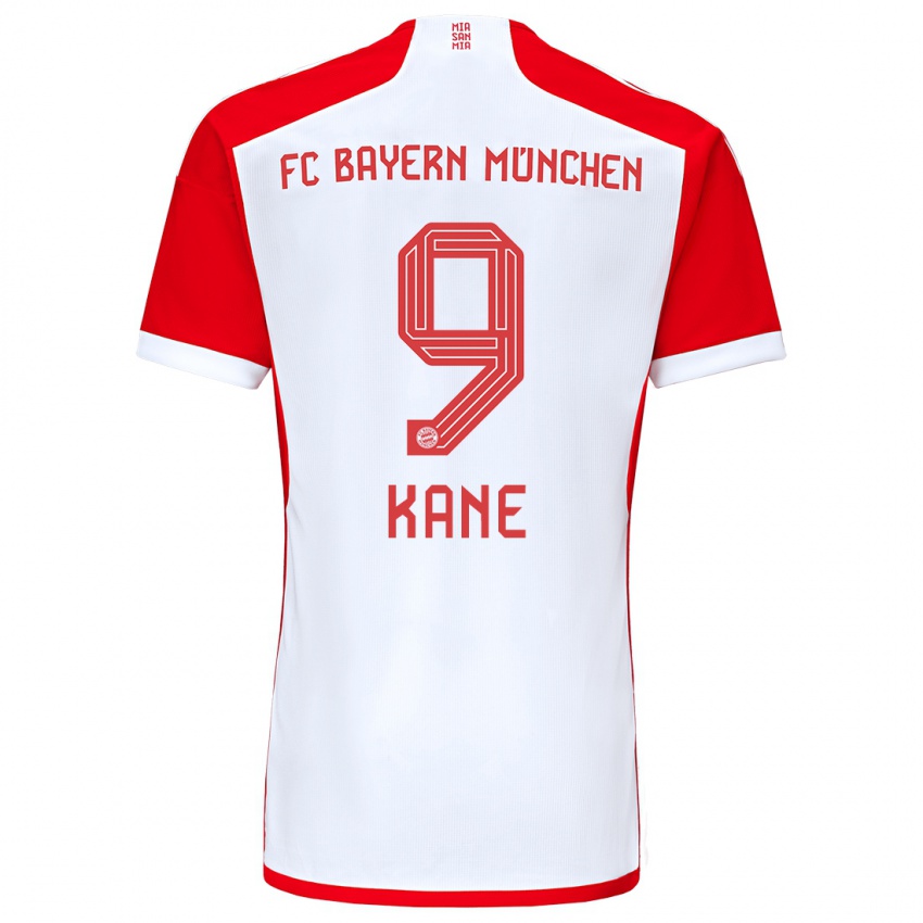 Niño Camiseta Harry Kane #9 Rojo Blanco 1ª Equipación 2023/24 La Camisa