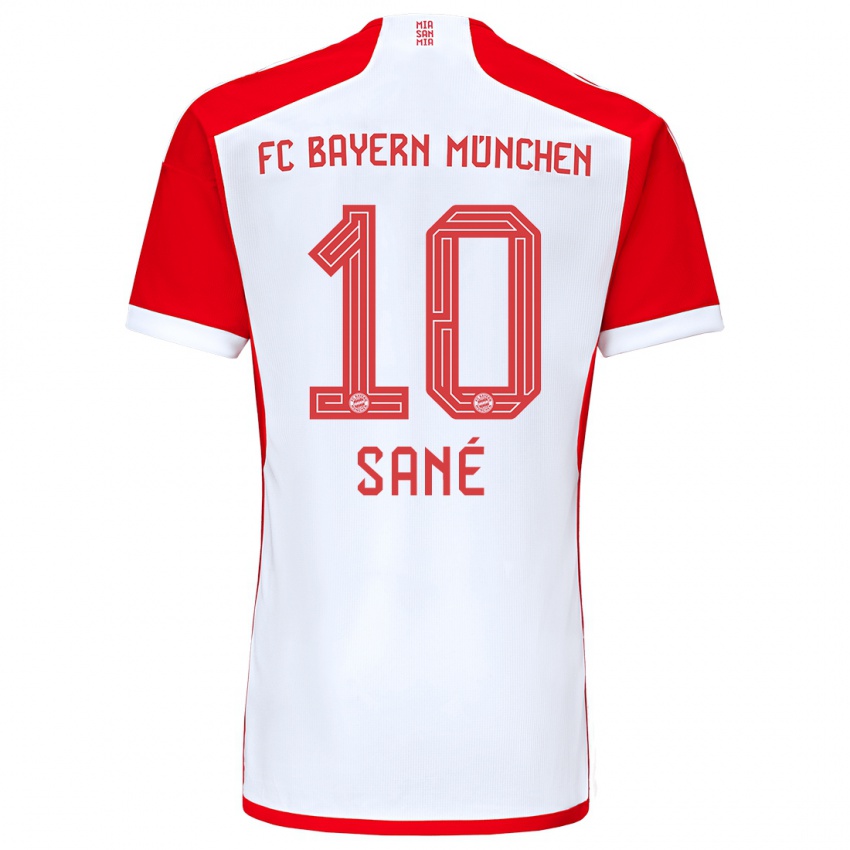Niño Camiseta Leroy Sane #10 Rojo Blanco 1ª Equipación 2023/24 La Camisa