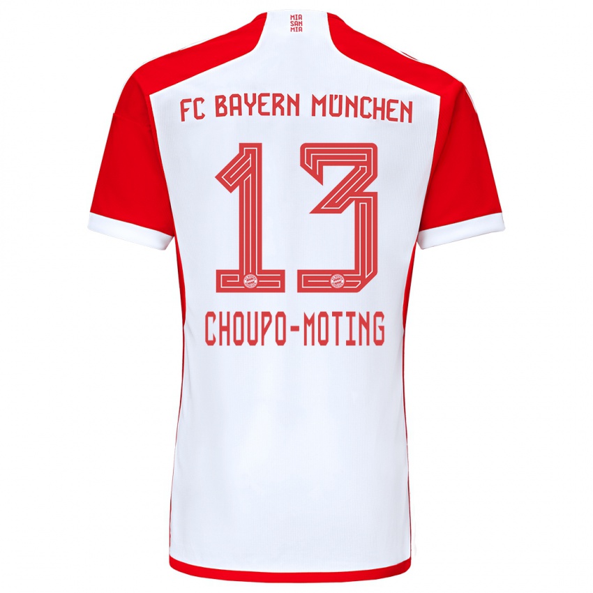 Niño Camiseta Eric Maxim Choupo-Moting #13 Rojo Blanco 1ª Equipación 2023/24 La Camisa