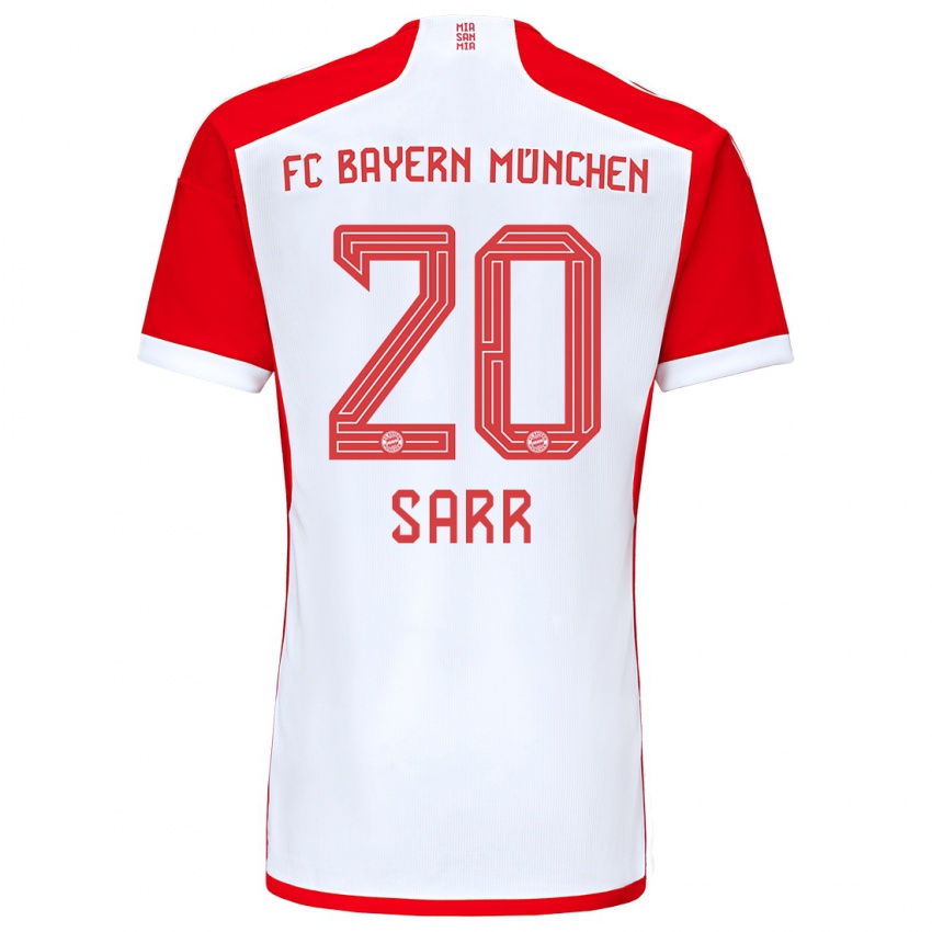 Niño Camiseta Bouna Sarr #20 Rojo Blanco 1ª Equipación 2023/24 La Camisa