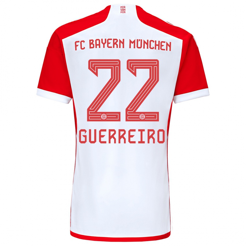 Niño Camiseta Raphael Guerreiro #22 Rojo Blanco 1ª Equipación 2023/24 La Camisa