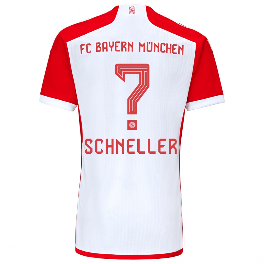 Niño Camiseta Lukas Schneller #0 Rojo Blanco 1ª Equipación 2023/24 La Camisa